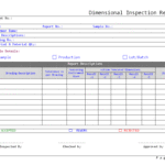 Part Inspection Report Template