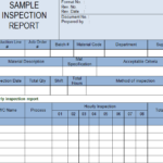 Part Inspection Report Template