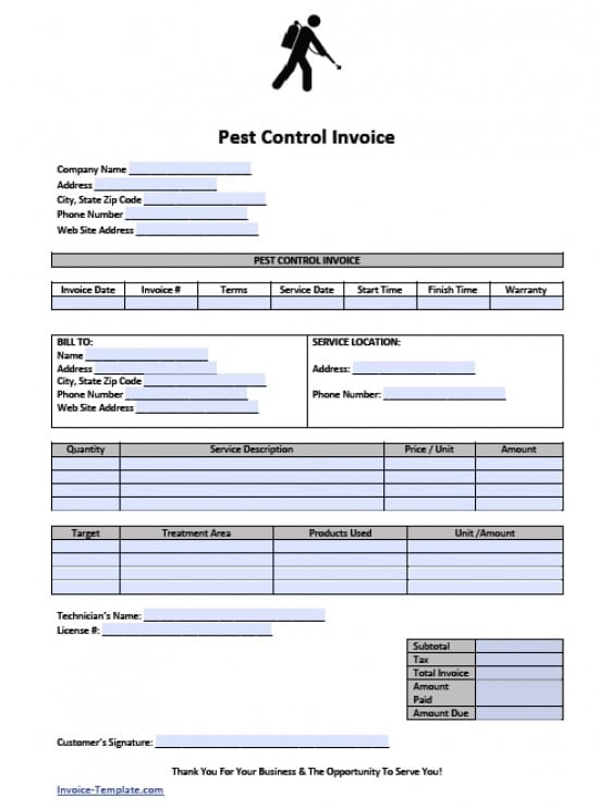 Pest Control Report Template