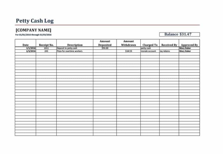 Image 8 for Petty Cash Expense Report Template