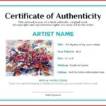 Photography Certificate Of Authenticity Template