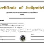 Photography Certificate Of Authenticity Template
