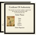 Photography Certificate Of Authenticity Template