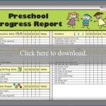 Preschool Progress Report Template