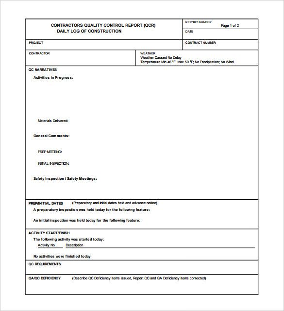 Progress Report Template For Construction Project