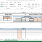 Project Status Report Template In Excel