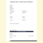Quality Non Conformance Report Template