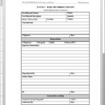 Quality Non Conformance Report Template