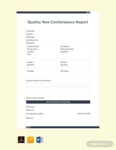 Quality Non Conformance Report Template (1) - TEMPLATES EXAMPLE ...
