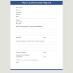 Quality Non Conformance Report Template