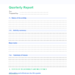 Quarterly Status Report Template