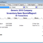 Quick Book Reports Templates