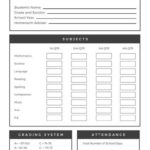 Report Card Template Middle School