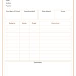 Report Card Template Pdf