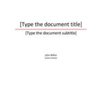 Report Front Page Template