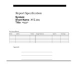 Report Specification Template