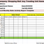 Sales Manager Monthly Report Templates