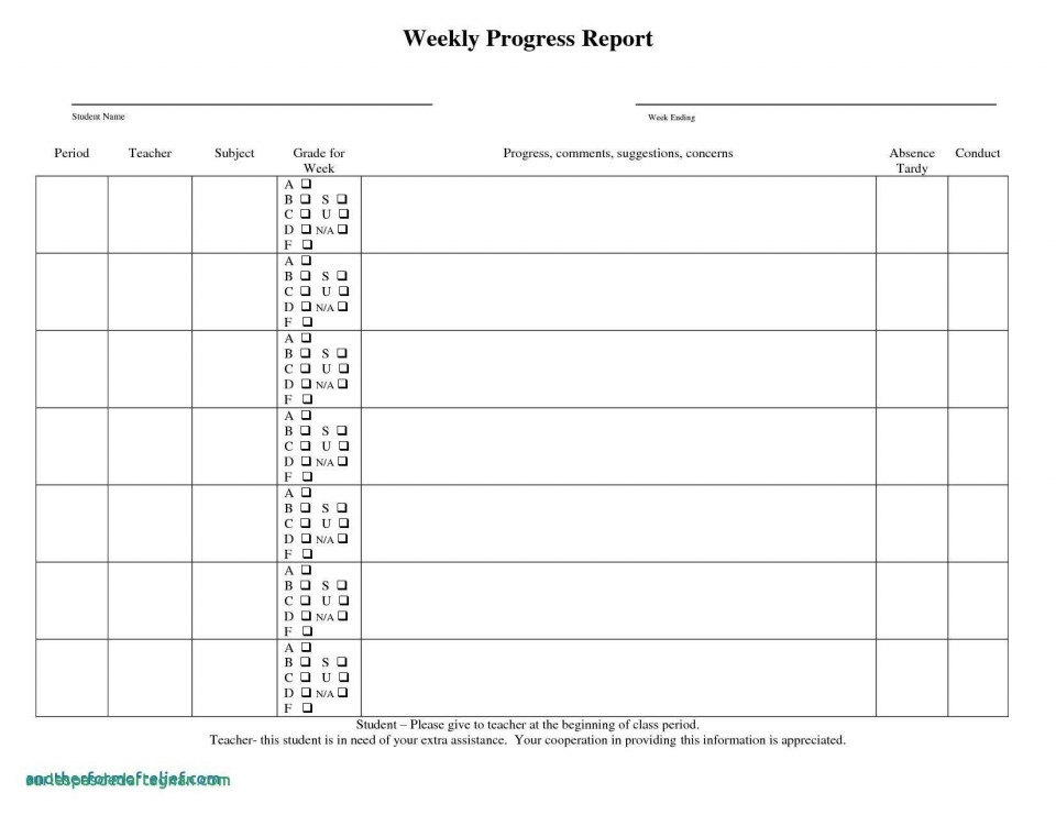 School Progress Report Template