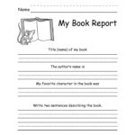 Second Grade Book Report Template