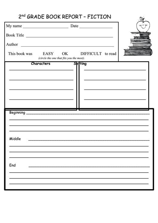 Second Grade Book Report Template