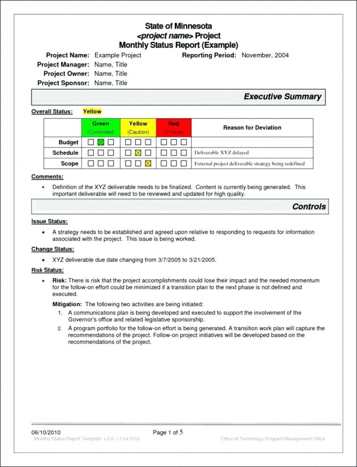 Simple Project Report Template