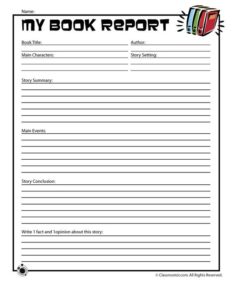 Skeleton Book Report Template
