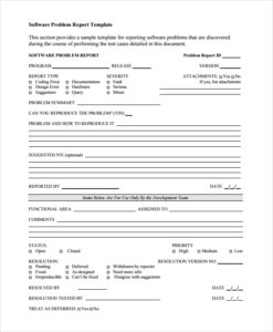 Software Problem Report Template (4) - TEMPLATES EXAMPLE | TEMPLATES ...