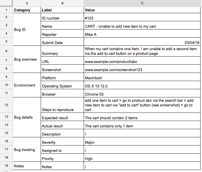 Software Test Report Template Xls