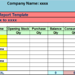 Stock Report Template Excel