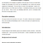 Template For Evaluation Report