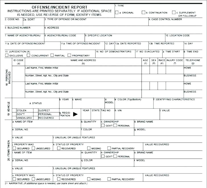 Accident Report Form Template Uk