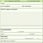 Accident Report Form Template Uk