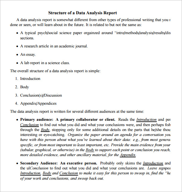 Analytical Report Template