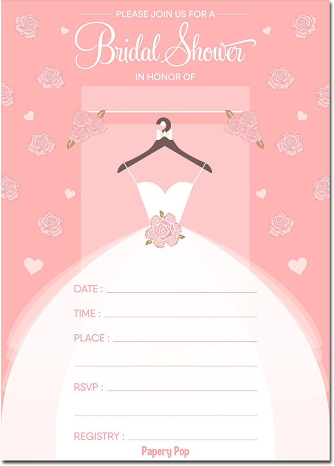 Blank Bridal Shower Invitations Templates