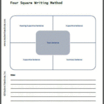 Blank Four Square Writing Template