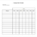 Blank Monthly Work Schedule Template