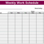 Blank Monthly Work Schedule Template