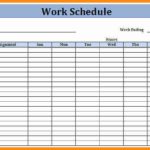 Blank Monthly Work Schedule Template