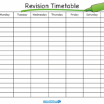 Blank Revision Timetable Template