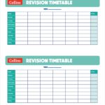 Blank Revision Timetable Template