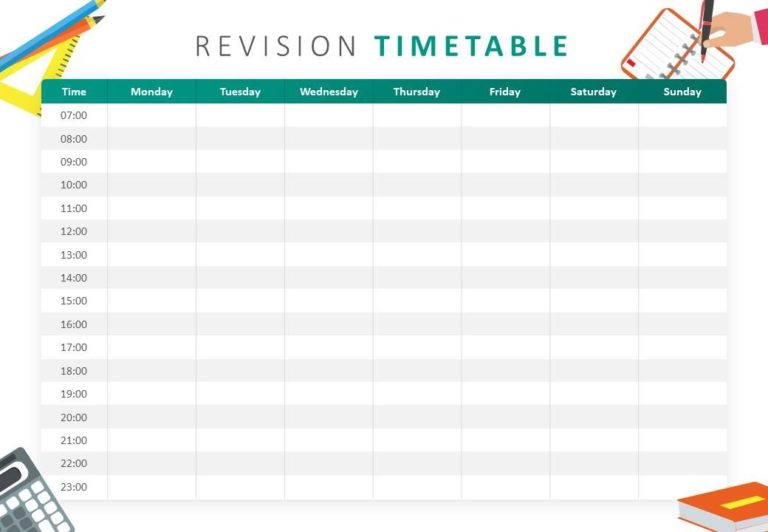 Blank revision timetable template 3 templates example templates