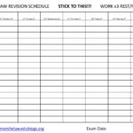 Blank Revision Timetable Template