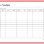 Blank Revision Timetable Template