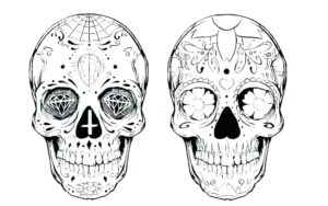 Blank Sugar Skull Template (2) - TEMPLATES EXAMPLE | TEMPLATES EXAMPLE
