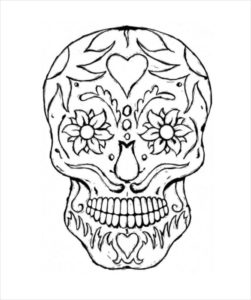 Blank Sugar Skull Template (8) - TEMPLATES EXAMPLE | TEMPLATES EXAMPLE