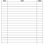 Blank Table Of Contents Template