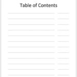 Blank Table Of Contents Template