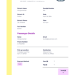 Blank Taxi Receipt Template