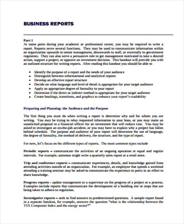 Business Trip Report Template Pdf