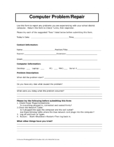 Computer Maintenance Report Template (1) - TEMPLATES EXAMPLE ...